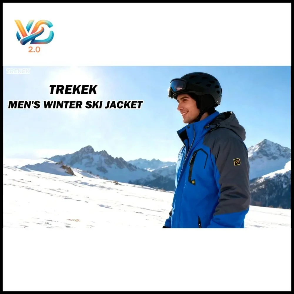 Men's Ski Jacket Waterproof Windproof‎ Fleece Lined Hooded Winter Coat